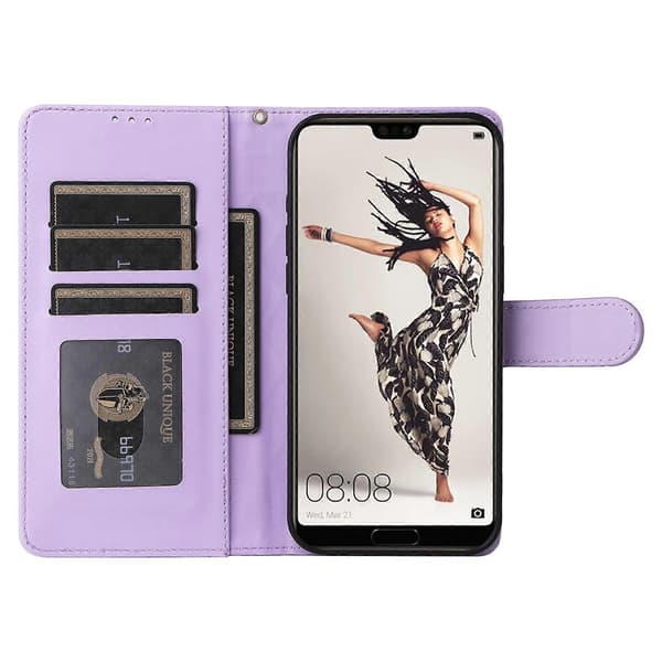 [RM] Læder Flip-etui til Huawei P20 Pro Light Purple