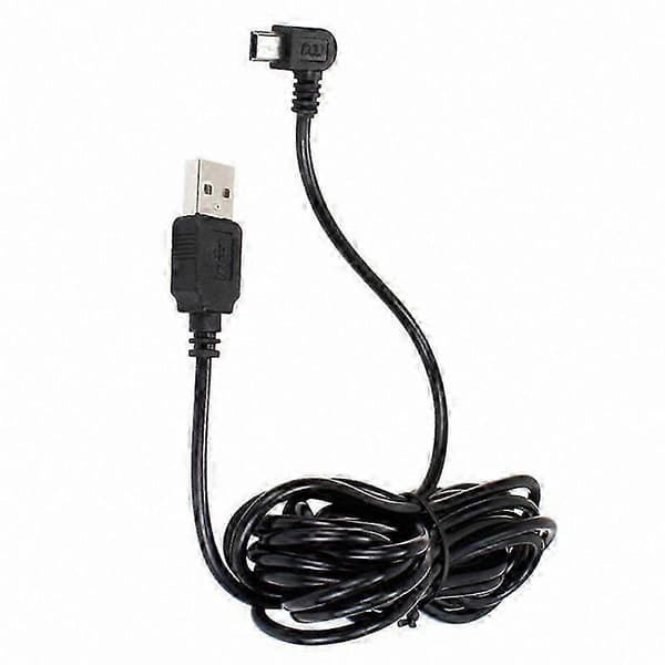 3,5 metrin USB Type-A–Mini 5-nastainen oikeakulmainen latauskaapeli GPS-laitteille Black