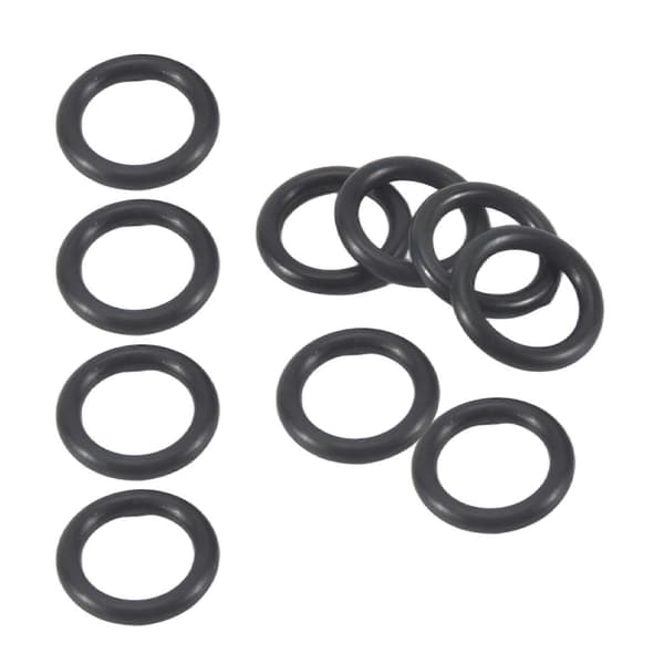 10 st svarta gummioljetätnings-O-ringar tätningar brickor 16 x 11 x 2,5 mm Black