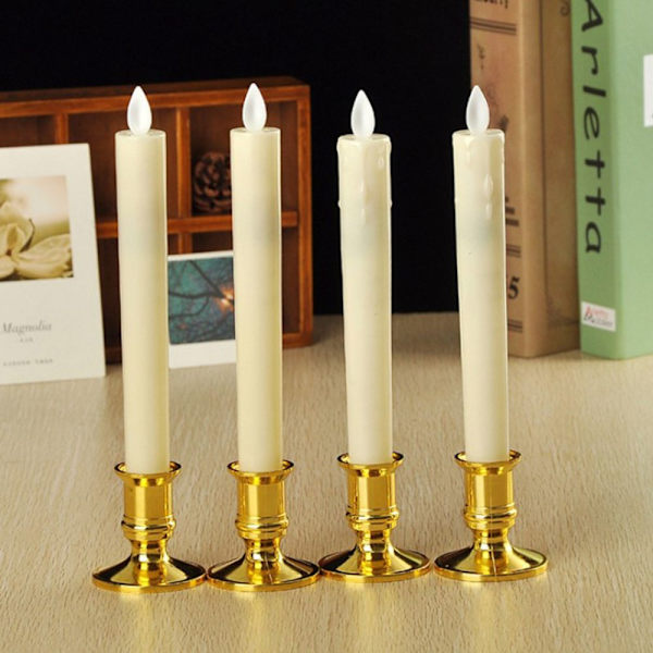 2 st varma LED-ljus romantisk sväng äkta flammor ljus hem bröllop silver b