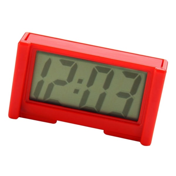 Mini Batteridrivet Kvarts Klocka Reseklocka Sovrum Hem Bordsklocka Röd