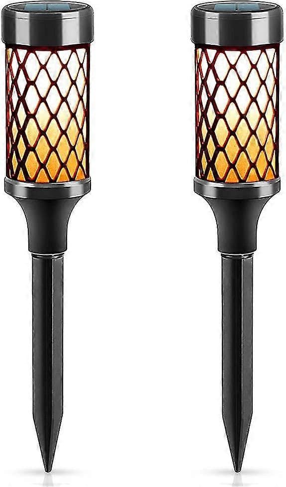 Udendørs Solar Havelampe Solcellelampe (sort-2stk)