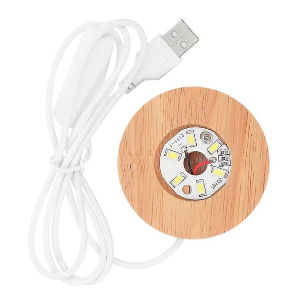 [RM]2026 Egnet Krystallkuleholder Tre LED-belyst Base med USB-lading 3 stk. sett