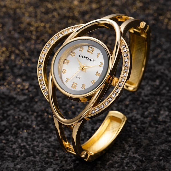 Lyxiga Damklockor Kristall Mode Quartz Diamant Armband Dam Armbandsur Guld Silver Gåva till Flickvän Montre Femm Rose Black