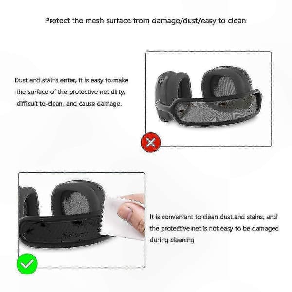 AirPods Max silikonhodebånddeksel, vaskbart øreputetrekk Black