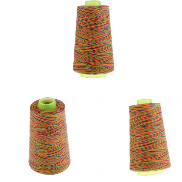 3x Spole Regnbåge Polyester Symaskin Allround Sytråd