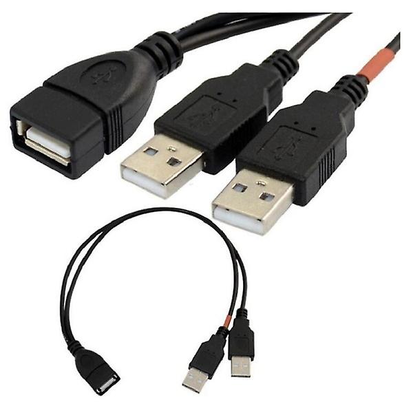 USB Y-dator en punkt två data power Kabel USB dubbel splitterkabel hona till USB 2.0 hane power