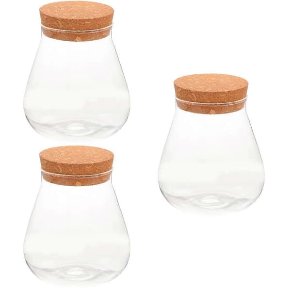 Små glasbeholdere Tom glasflaske til DIY mikrolandskabsbrug 3 stk. sæt