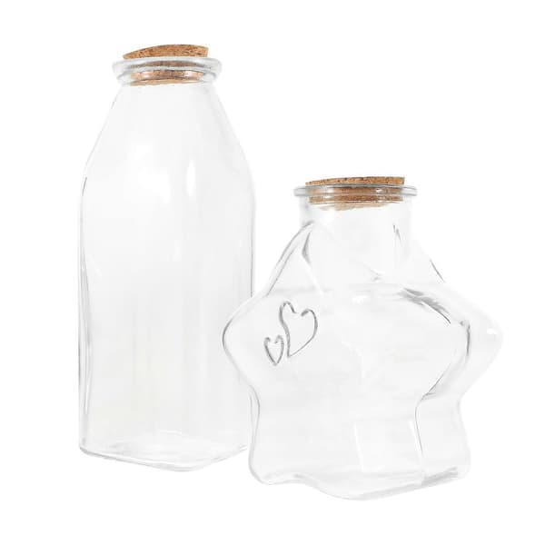 [RM]Önskeflaska Dekorativa glasflaskor för förvaring 2-pack tomma
