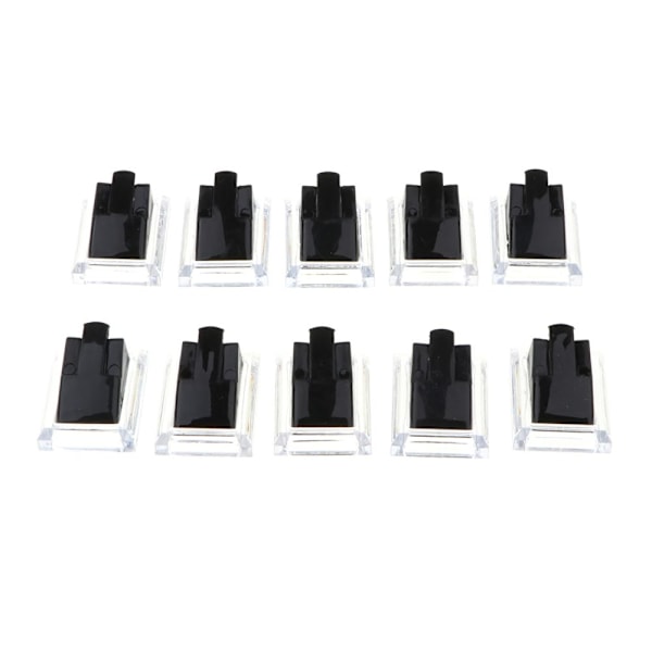 10x Smyckesbricka Fingerring Displayhållare Ringmonter Svart
