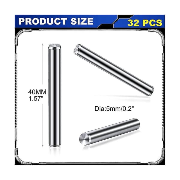 [RM]32 stk. 5 mm x 40 mm hylleplugger hylleplugger rustfritt stål hylleplugger metallbok-FA6-