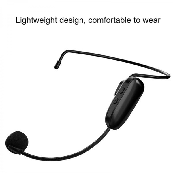 Trådlöst Mikrofon Headset, UHF Trådlöst Headset Mikrofonsystem, 48m Räckvidd, Headset Mikrofon och Handhållen Mikrofon 2 i 1, för Högtalare, Förstärkare