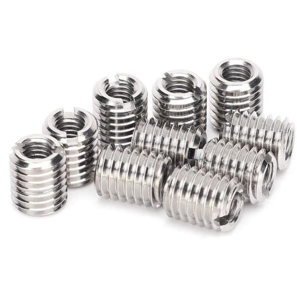 10 pcs. insert nut, M6/M10 thread insert, insert nut, 303 stainless steel (inner M6x1.0 outer M10x1.5 annealed 12mm)