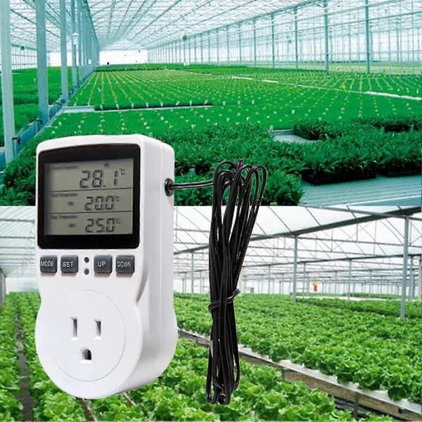 Temperaturregulator 16a 230v stor skærm LCD-display digital termostat stikkontakt til varmemåler [MI]