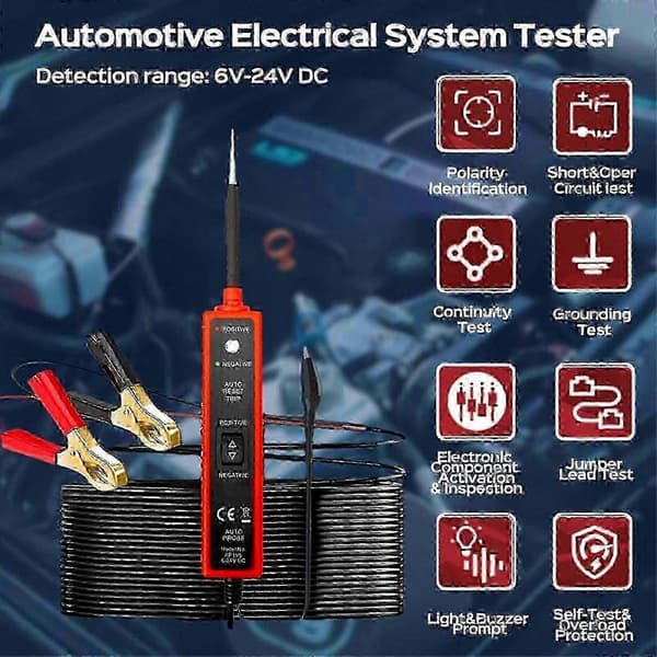 Autel PowerScan PS100 Bilkrets Tester Verktøy 6-24V Digitalt Multimeter for Elektrisk Diagnostikk og Spenningstesting 2025