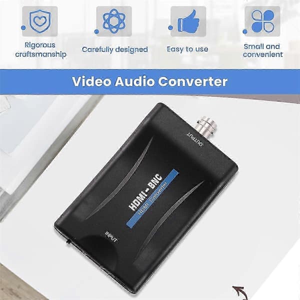 HDMI til BNC Video Audio Converter Adapter Kompatibel PAL/NTSC med USB-strømkabel Edition 0710 5 5 5