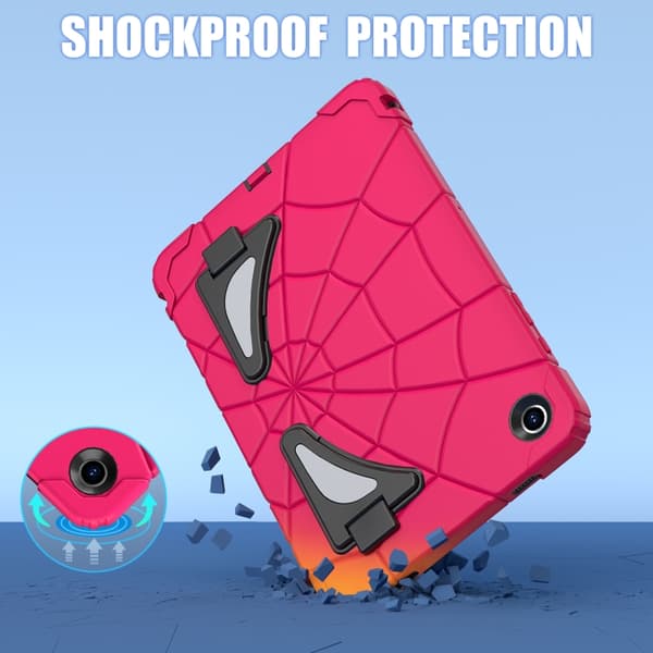 Samsung Galaxy Tab A9+ / A11+ Spider Silikon Hybrid PC Støtsikkert Deksel Jordgubbssvart