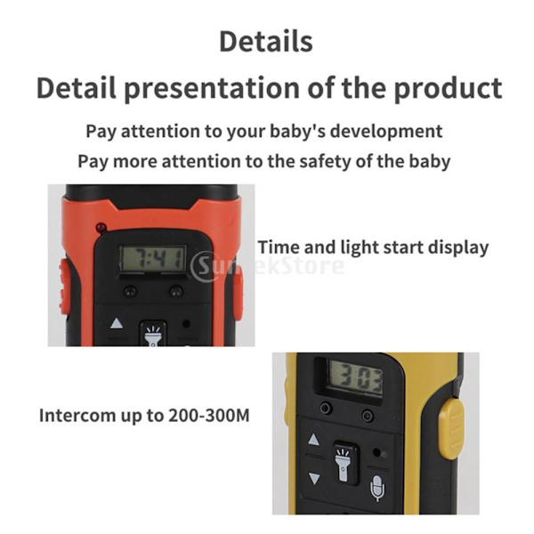 2 st Walkie Talkie Inomhus Utomhus Barn Leksak Gul
