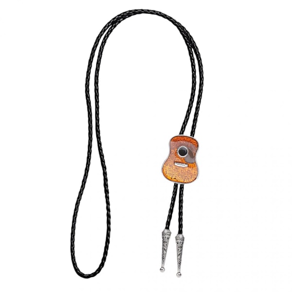 Nostalgisk Landsbygd Trä Gitarr Bola Slips Western Halsband Kaffe Smycken