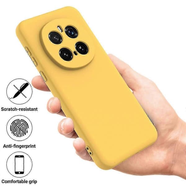 [RM] Stöttåligt mobilskal i flytande silikon med enfärgad design Yellow For Honor Magic7 Pro