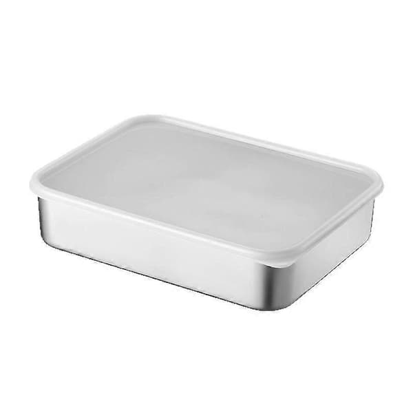 Isoleret madkasse i rustfrit stål med låg Brugervenlig madkasse med varmefunktion til studerende og, 24*18,5*5,5 cm