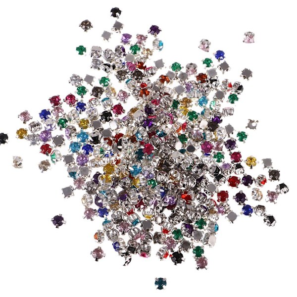300 Stycken Påsybara Diamant Akryl Rhinestone Utsmyckningskristaller 4mm