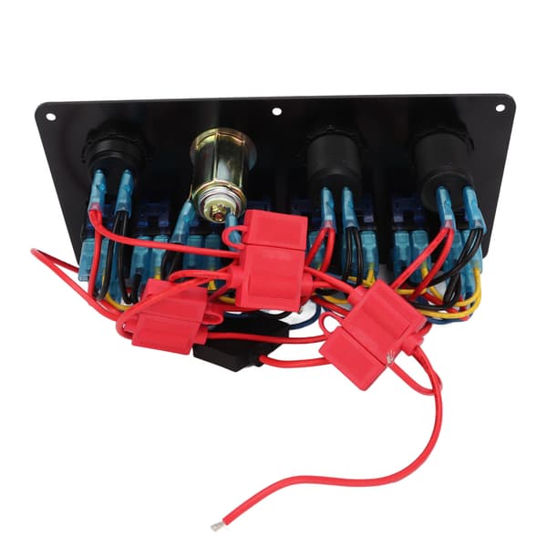 [RM] 8-veis vippebryterpanel 12 til 24V 2 blå LED med DIY-dekal 5-pinners vanntett for biler Bobiler Yachter Skip