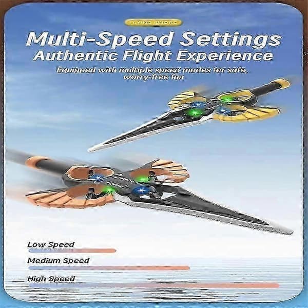 [RM]Fjernkontrollfly, 2.4G Flying Sword Gestikksensor RC Stunt Glider Flydrone, Bursdagsgaver til barn og gutter Black Bronze