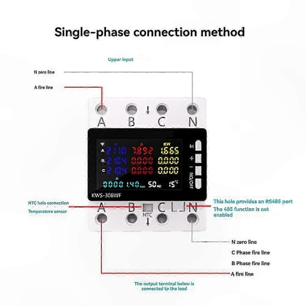 RS485 AC Energimåler Voltmeter Spændingsovervågning