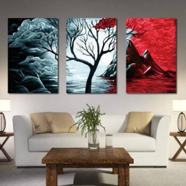 3 Delars Canvas Tavla Väggdekor Målning Bild Heminredning Abstrakt 40x60cm