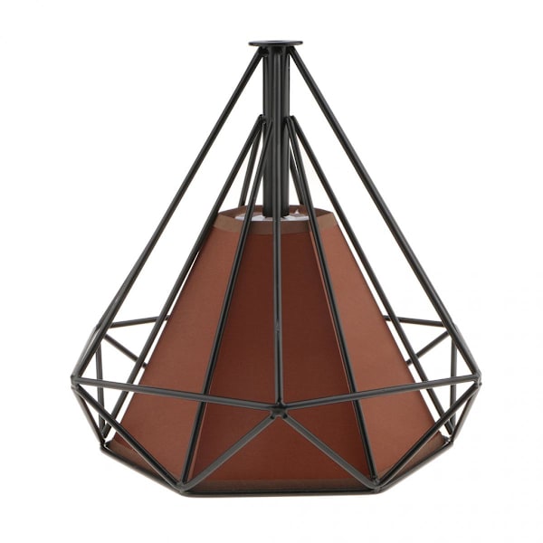 Geometrisk Diamant Taklampa Lampskärm Svart-Kaffe Färg Insida