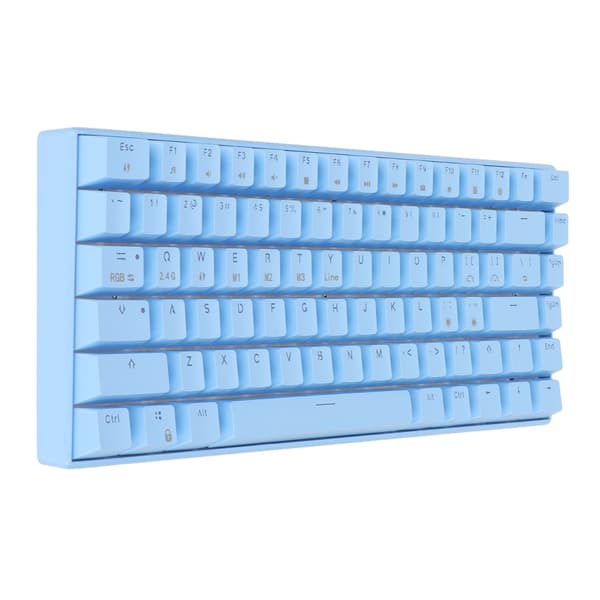 [RM] Mechanical Keyboard 82 Keys RGB Three Modes Support Wireless 2.4G BT3.0 Ergonomic 1800mAh Battery Wired Keyboard Blue Switch 1.1