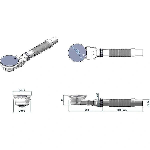 [RM]Shower drain 90 mm with trap for shower tray, drain set