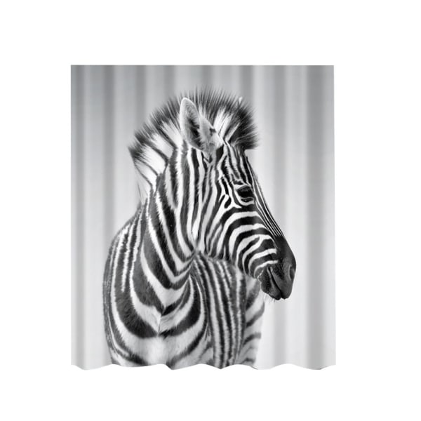 Extra lång tyg duschdraperi med 12 krokar Badrum Använd Zebra