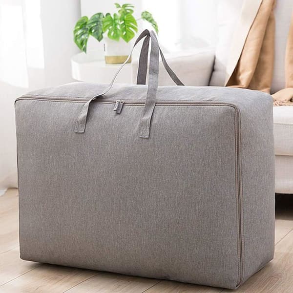 Stor opbevarings- og flyttetaske 58x40x23cm - Beskyttelsesetui til dyner og tæpper Grå