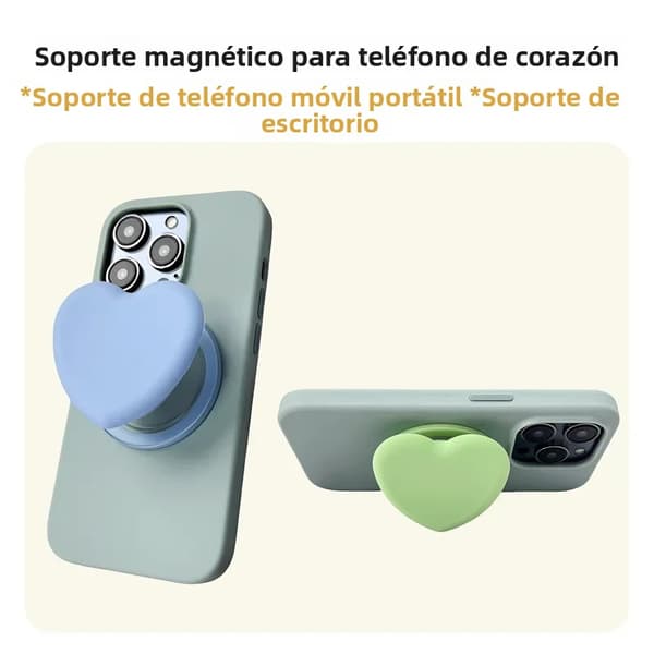 Rosa-Hjerte Magnetisk Telefon Grep Stativ Sokkel Pop GripTok Sammenleggbar For iPhone Mobiltelefonholder For Mag-Safe Ringfinger Utvidbart Stativ Pink