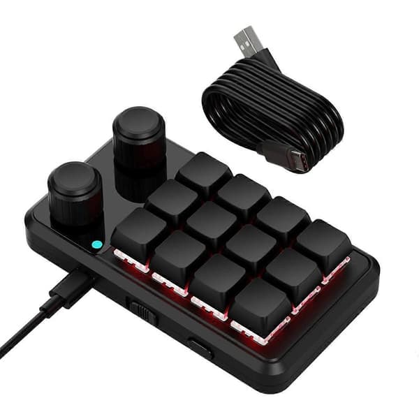 [RM]Button Keyboard RGB Gaming Keypad Mechanical Hotswap Macropad Programming Macro Custom Black