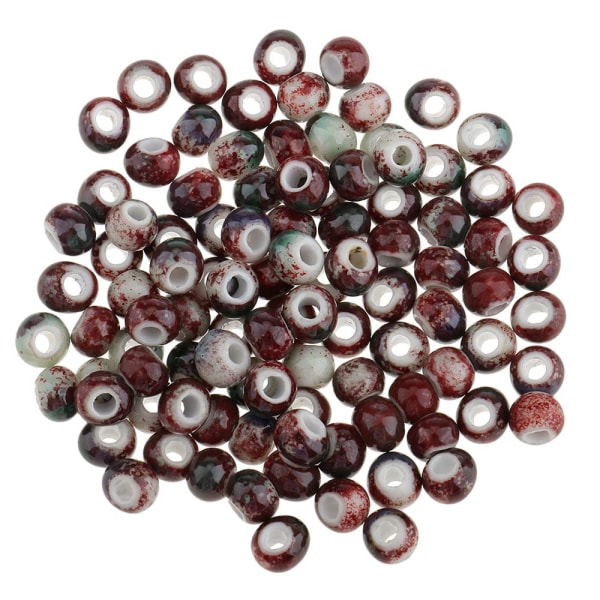 100 färger vintage 6 mm lösa keramiska pärlor Berlocker för smyckestillverkning Färg 1