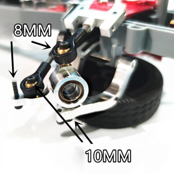 Uppgradering Metall Swingarm Styrkopp Delar För 1/10 WPL D12 RC Lastbil Svart