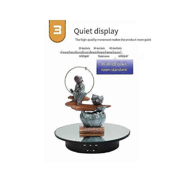 [RM]Rechargeable Automatic Rotating Jewelry Display Video Electric Turntable Panoramic Dis.