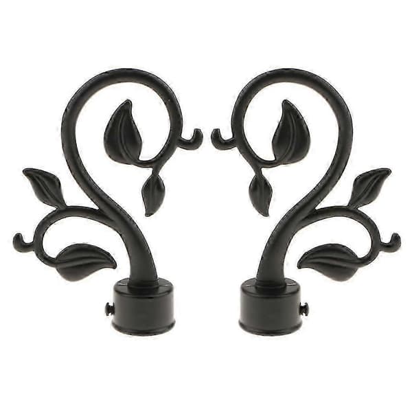 3x2 stk gardinstangender draperistanghode for dia. 28 mm stangblad#svart