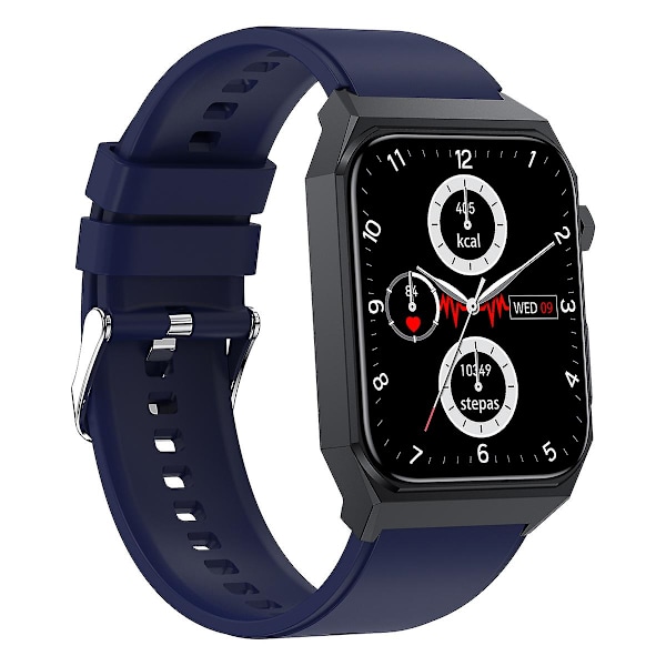 E530 Ip68 Vattentät 1,91-tums EKG Pulsmätare Kroppstemperaturmätare Smart Klocka, Silikonarmband Blue