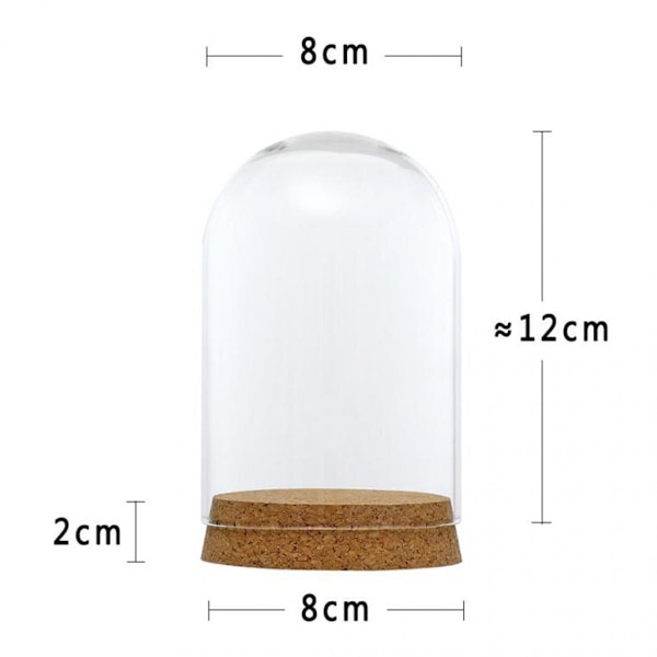 10 st Glaslock Landskap Terrarium Behållare Lock Vas Flaska 8x12cm