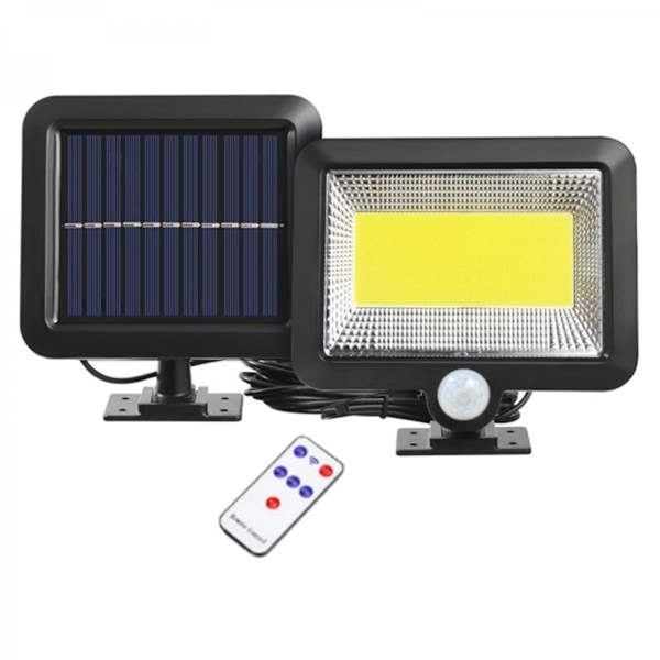 100 COB Utomhus PIR Rörelsesensor Solar LED Dörr Vägglampor med Fjärrkontroll