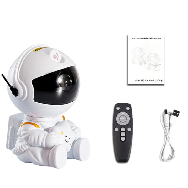 Galaxy Star Projektor LED Nattljus Stjärnhimmel Astronaut Porjectors Lampa För Dekoration Sovrum Hem Dekorativa Barn Presenter Stars White USB Plug