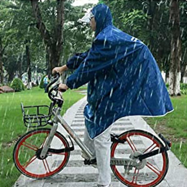 Vandtæt regnponcho cykel regnkapper letvægts genanvendelig Royal blue