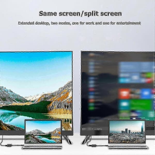Dobbelt HDMI USB 3.0-adapter - 4K-opløsning, nem opsætning, kompatibel med Windows, Mac, Linux-systemer