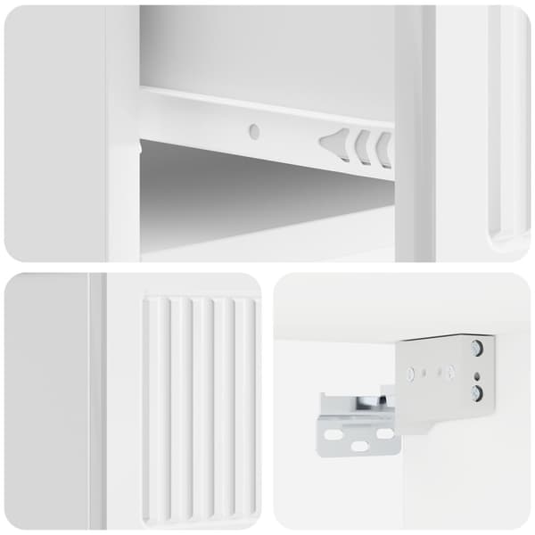Wall-mounted Bedside Table with Drawer White High Gloss 33 x 34.5 x 20 cm