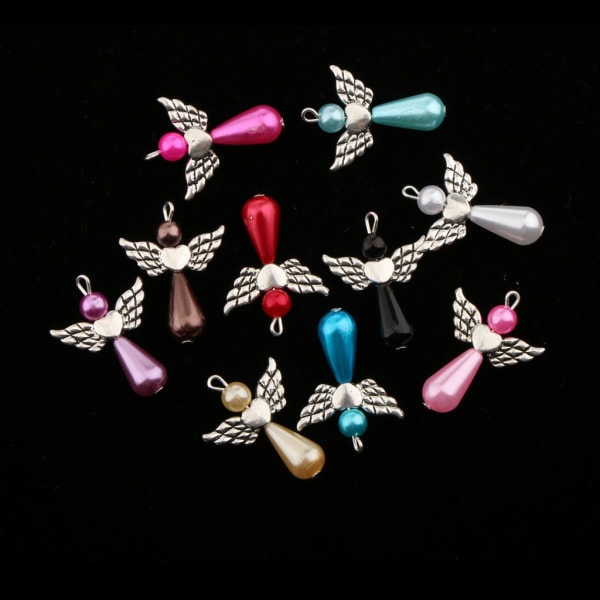 40 st Angel Wings Charms Beaded hänge för smycken gör hantverk