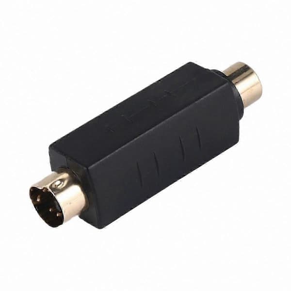 4-bens Mini Din S-Video Han til Hun Adapter Konverter Forlænger Kobling til Komposit Videosignaloverførsel black